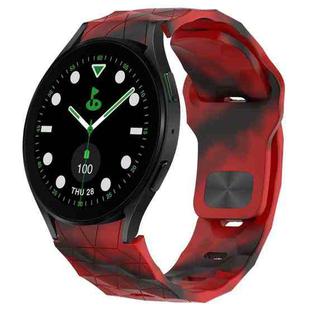 For Samsung Galaxy watch 5 Golf Edition Football Texture Reverse Buckle Silicone Watch Band(Camouflage Red)