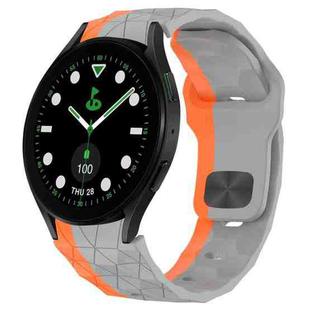 For Samsung Galaxy watch 5 Golf Edition Football Texture Reverse Buckle Silicone Watch Band(Grey Orange)