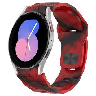 For Samsung Galaxy Watch 5  40mm Football Texture Reverse Buckle Silicone Watch Band(Camouflage Red)