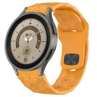 For Samsung Galaxy Watch 5 Pro  45mm Football Texture Reverse Buckle Silicone Watch Band(Yellow)