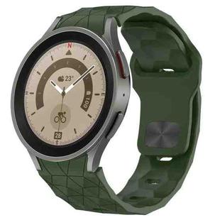 For Samsung Galaxy Watch 5 Pro  45mm Football Texture Reverse Buckle Silicone Watch Band(Army Green)