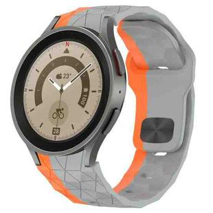 For Samsung Galaxy Watch 5 Pro  45mm Football Texture Reverse Buckle Silicone Watch Band(Grey Orange)