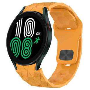 For Samsung Galaxy Watch 4 44mm Football Texture Reverse Buckle Silicone Watch Band(Yellow)