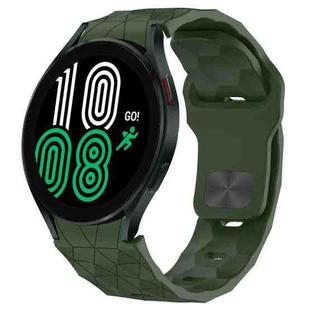 For Samsung Galaxy Watch 4 44mm Football Texture Reverse Buckle Silicone Watch Band(Army Green)