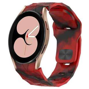 For Samsung Galaxy Watch 4 40mm Football Texture Reverse Buckle Silicone Watch Band(Camouflage Red)
