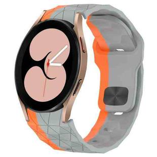 For Samsung Galaxy Watch 4 40mm Football Texture Reverse Buckle Silicone Watch Band(Grey Orange)