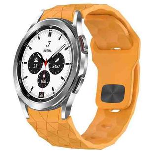 For Samsung  Galaxy Watch 4 Classic 42mm Football Texture Reverse Buckle Silicone Watch Band(Yellow)