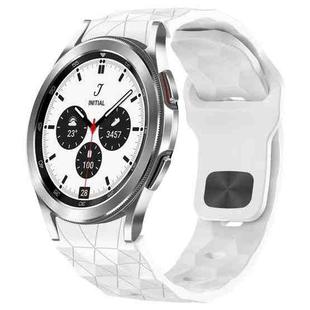 For Samsung  Galaxy Watch 4 Classic 42mm Football Texture Reverse Buckle Silicone Watch Band(White)