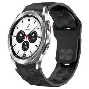 For Samsung  Galaxy Watch 4 Classic 42mm Football Texture Reverse Buckle Silicone Watch Band(Black)