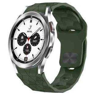 For Samsung  Galaxy Watch 4 Classic 42mm Football Texture Reverse Buckle Silicone Watch Band(Army Green)