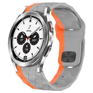 For Samsung  Galaxy Watch 4 Classic 42mm Football Texture Reverse Buckle Silicone Watch Band(Grey Orange)