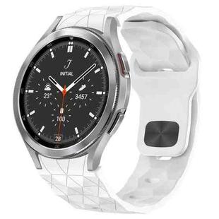 For Samsung  Galaxy Watch 4 Classic 46mm Football Texture Reverse Buckle Silicone Watch Band(White)