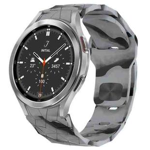 For Samsung  Galaxy Watch 4 Classic 46mm Football Texture Reverse Buckle Silicone Watch Band(Camouflage Gray)