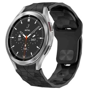 For Samsung  Galaxy Watch 4 Classic 46mm Football Texture Reverse Buckle Silicone Watch Band(Black)