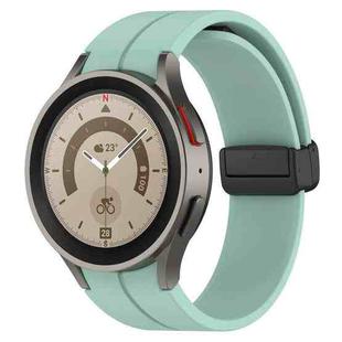 For Samsung Galaxy Watch FE 40mm Magnetic Folding Black Buckle Silicone Watch Band(Teal Green)