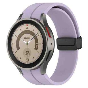 For Samsung Galaxy Watch FE 40mm Magnetic Folding Black Buckle Silicone Watch Band(Purple)
