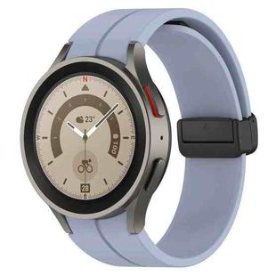 For Samsung Galaxy Watch FE 40mm Magnetic Folding Black Buckle Silicone Watch Band(Light Blue)