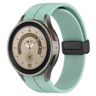 For Samsung Galaxy Watch7 40 / 44mm Magnetic Folding Black Buckle Silicone Watch Band(Teal Green)