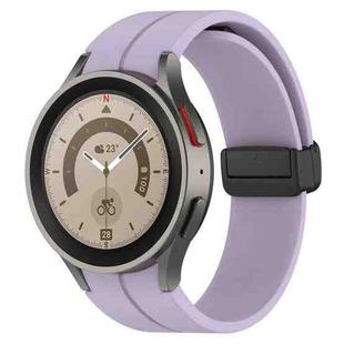 For Samsung Galaxy Watch7 40 / 44mm Magnetic Folding Black Buckle Silicone Watch Band(Purple)