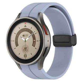 For Samsung Galaxy Watch7 40 / 44mm Magnetic Folding Black Buckle Silicone Watch Band(Light Blue)