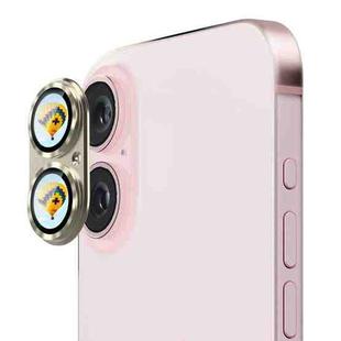 For iPhone 16 / 16 Plus ENKAY Anti-reflection Camera Lens Aluminium Alloy Tempered Glass Film(Yellow)