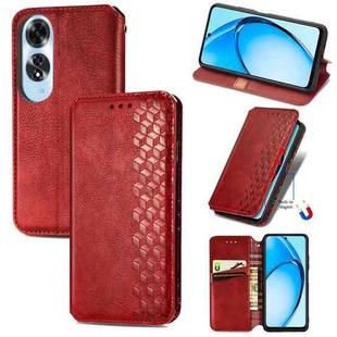 For OPPO A60 Cubic Grid Pressed Magnetic Leather Phone Case(Red)