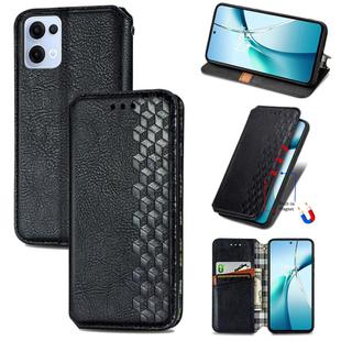 For OPPO Reno13 Cubic Grid Pressed Magnetic Leather Phone Case(Black)