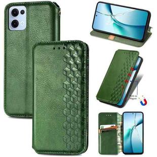 For OPPO Reno13 Cubic Grid Pressed Magnetic Leather Phone Case(Green)