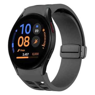 Fof Samsung Galaxy Watch FE 40mm Richard Magnetic Folding Black Buckle Silicone Watch Band(Space gray)