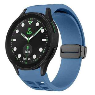 For Sansung Galaxy Watch 5 Pro Golf Edition Richard Magnetic Folding Black Buckle Silicone Watch Band(Blue)