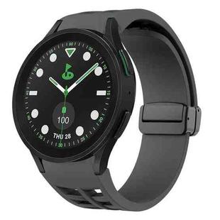 For Sansung Galaxy Watch 5 Pro Golf Edition Richard Magnetic Folding Black Buckle Silicone Watch Band(Space gray)