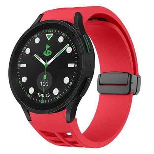 For Sansung Galaxy Watch 5 Pro Golf Edition Richard Magnetic Folding Black Buckle Silicone Watch Band(Red)