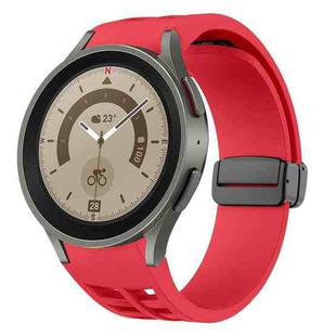 For Sansung Galaxy Watch 5 Pro 45mm Richard Magnetic Folding Black Buckle Silicone Watch Band(Red)