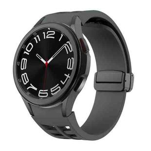 For Samsung Galaxy Watch 7 40 / 44mm Richard Magnetic Folding Black Buckle Silicone Watch Band(Space gray)