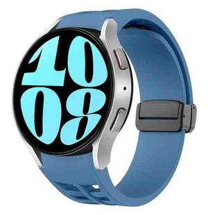 For Samsung Galaxy Watch 6 40 / 44mm Richard Magnetic Folding Black Buckle Silicone Watch Band(Blue)