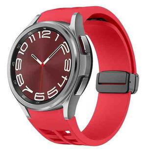For Samsung Galaxy Watch 6 class 43 / 47mmic Richard Magnetic Folding Black Buckle Silicone Watch Band(Red)