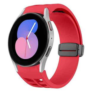 For Samsung Galaxy Watch 5 40 / 44mm Richard Magnetic Folding Black Buckle Silicone Watch Band(Red)