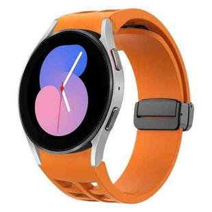 For Samsung Galaxy Watch 5 40 / 44mm Richard Magnetic Folding Black Buckle Silicone Watch Band(Orange)