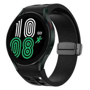 Fou Samsung Galaxy Watch 4 40 / 44mm Richard Magnetic Folding Black Buckle Silicone Watch Band(Black)