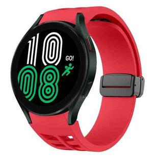 Fou Samsung Galaxy Watch 4 40 / 44mm Richard Magnetic Folding Black Buckle Silicone Watch Band(Red)