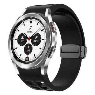 For Samsung Galaxy Watch 4 classic 42 / 46mm Richard Magnetic Folding Black Buckle Silicone Watch Band(Black)