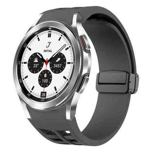 For Samsung Galaxy Watch 4 classic 42 / 46mm Richard Magnetic Folding Black Buckle Silicone Watch Band(Space gray)