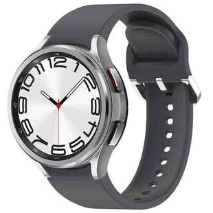 For Samsung Galaxy Watch 6 Classic 47mm Solid Color Silver Buckle Quick Release Silicone Watch Band(Grey)