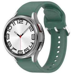 For Samsung Galaxy Watch 6 Classic 47mm Solid Color Silver Buckle Quick Release Silicone Watch Band(Green)