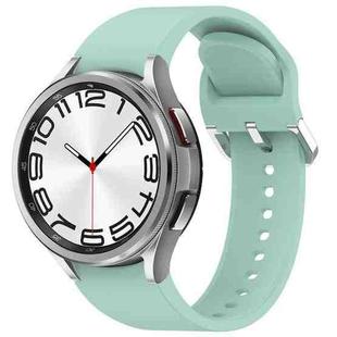 For Samsung Galaxy Watch 6 Classic 47mm Solid Color Silver Buckle Quick Release Silicone Watch Band(Teal)