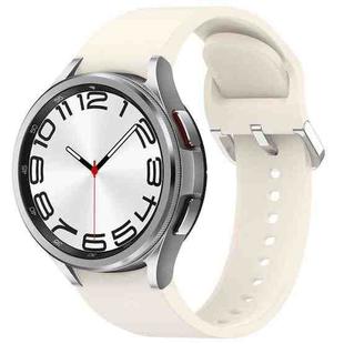 For Samsung Galaxy Watch 6 Classic 47mm Solid Color Silver Buckle Quick Release Silicone Watch Band(Starlight)