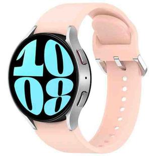 For Samsung Galaxy Watch 6 44mm Solid Color Silver Buckle Quick Release Silicone Watch Band(Pink)