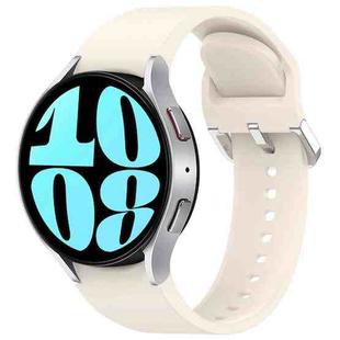 For Samsung Galaxy Watch 6 40mm Solid Color Silver Buckle Quick Release Silicone Watch Band(Starlight)