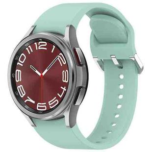 For Samsung Galaxy Watch 6 Classic 43mm Solid Color Silver Buckle Quick Release Silicone Watch Band(Teal)