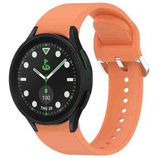 For Samsung Galaxy watch 5 Pro Golf Edition Solid Color Silver Buckle Quick Release Silicone Watch Band(Orange)